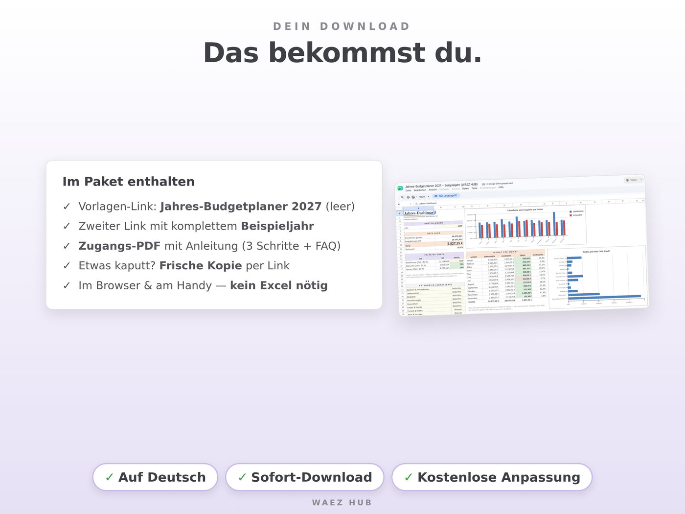 Jahres-Budgetplaner für Google Sheets – Ansicht 8 von 8