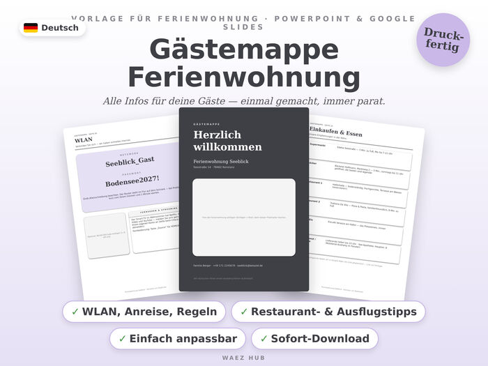 Gästemappe Ferienwohnung
