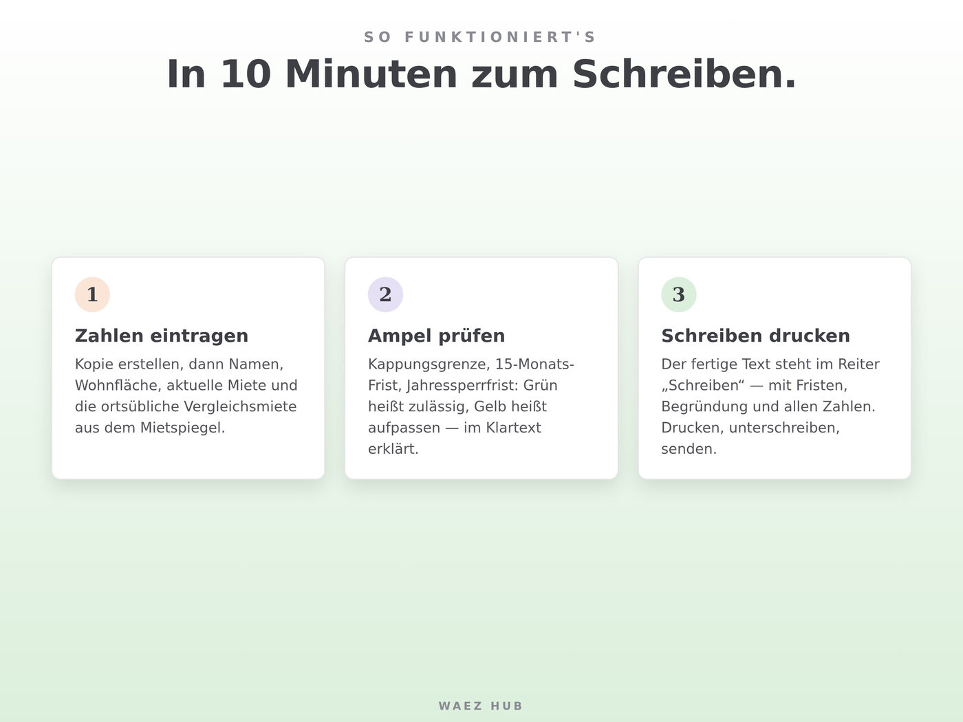 Mieterhöhungs-Rechner für Google Sheets – Ansicht 3 von 9