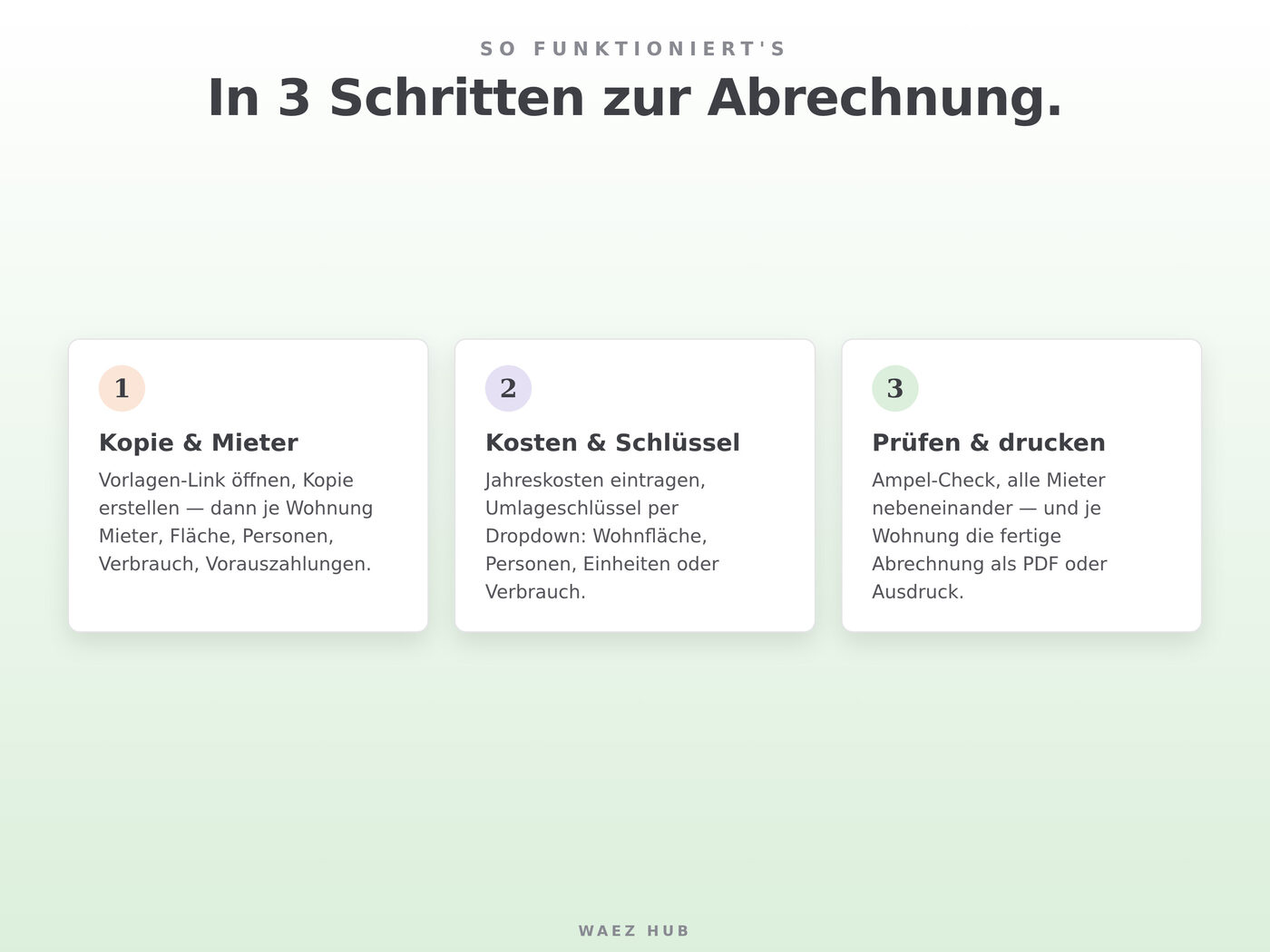 Nebenkostenabrechnung für Google Sheets – Ansicht 3 von 9