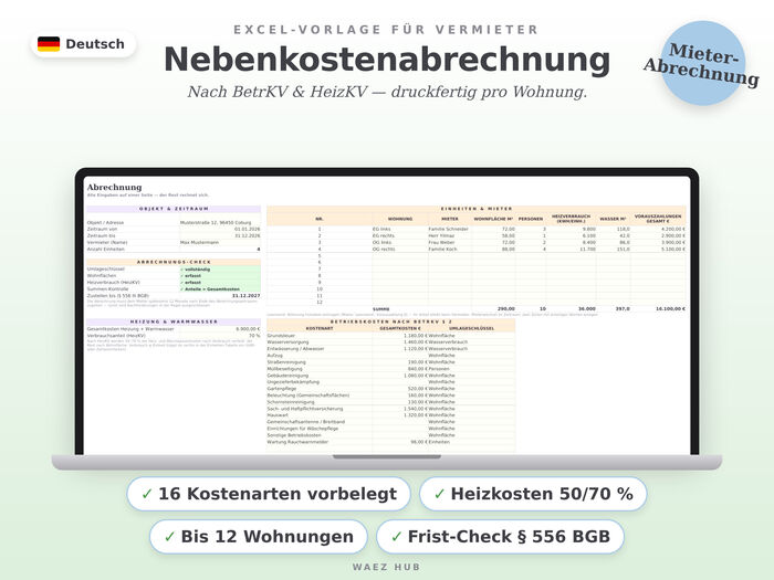 Nebenkostenabrechnung-Rechner