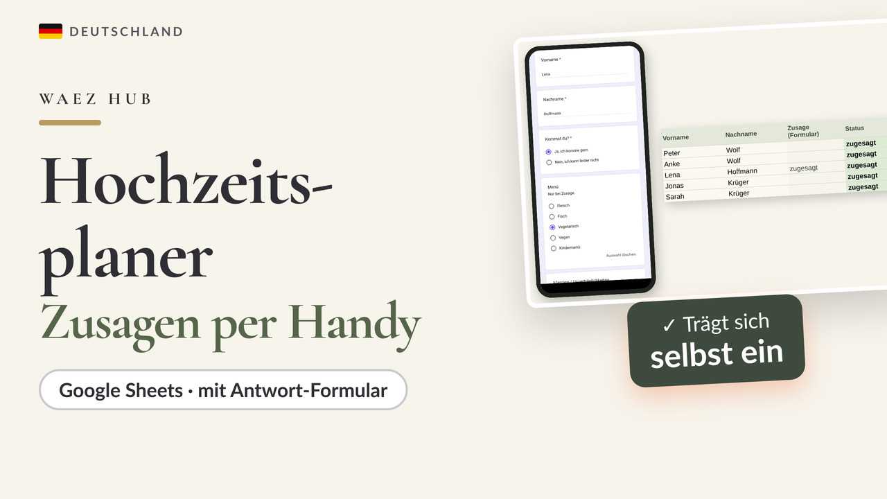 Anleitungsvideo: Hochzeitsplaner einrichten und Zusagen per Handy sammeln